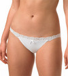 DKNY Stretch Cotton with Lace Low Rise Thong